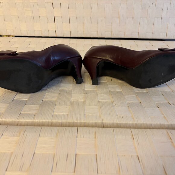 Vintage Mason Shoe Company Red Peeptoe Pumps with Bow - Picture 4 of 6